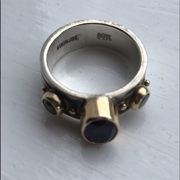 ๐ป9xHP!๐ป Amethyst Peridot Ring Bezel Set Ss &โฆ - Picture 6 of 9